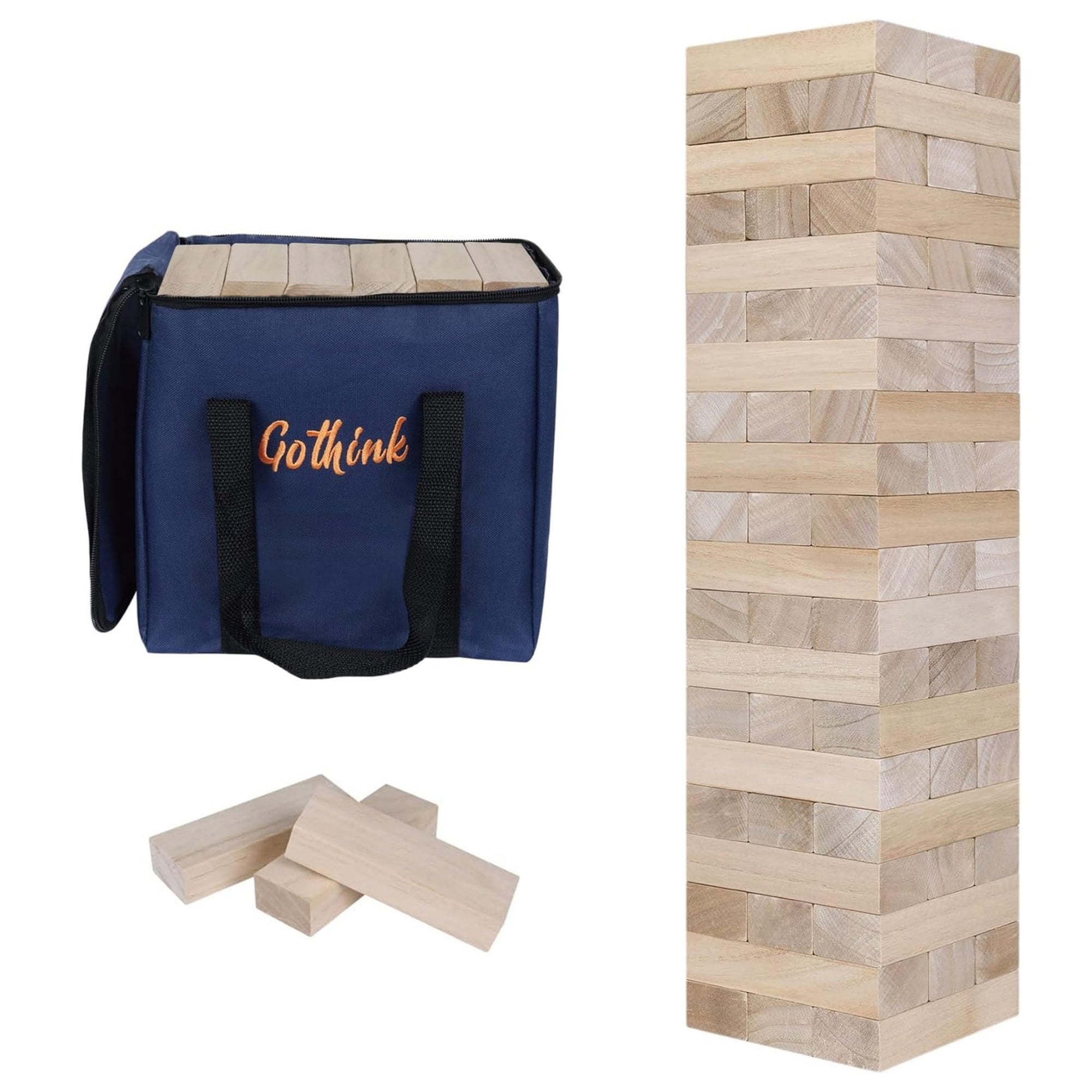 GOTHINK Juego de torre gigante de caída, torre grande de hasta más de 3.2 pies, 60 piezas
