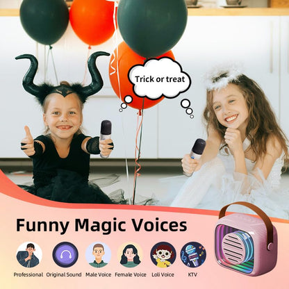 Mini máquina de karaoke para niños con altavoz Bluetooth, 7 modos de cambio de voz