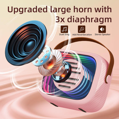 Mini máquina de karaoke para niños con altavoz Bluetooth, 7 modos de cambio de voz
