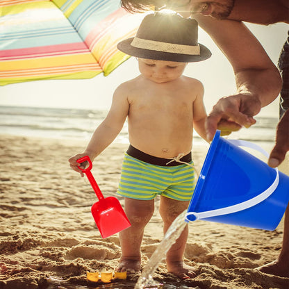 Holady - Paquete de 12 cubos de arena para playa de 5 pulgadas con palas
