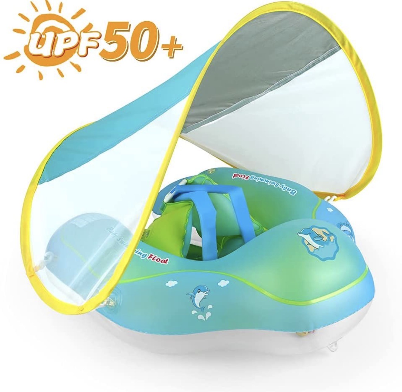 Flotador celeste con techo de 3-10 meses
