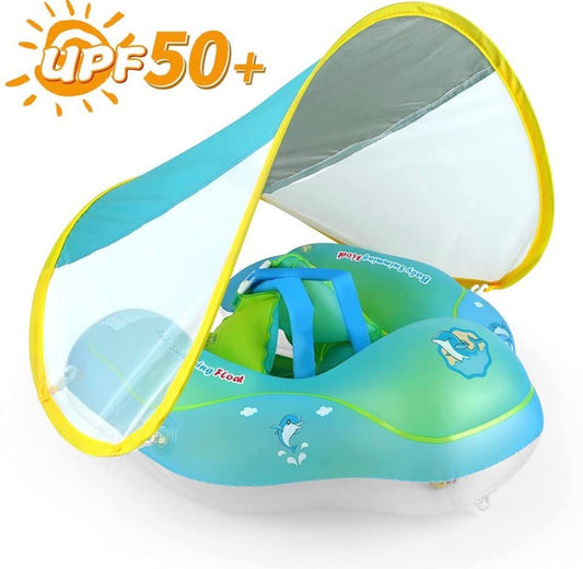 Flotador celeste con techo de 3-10 meses