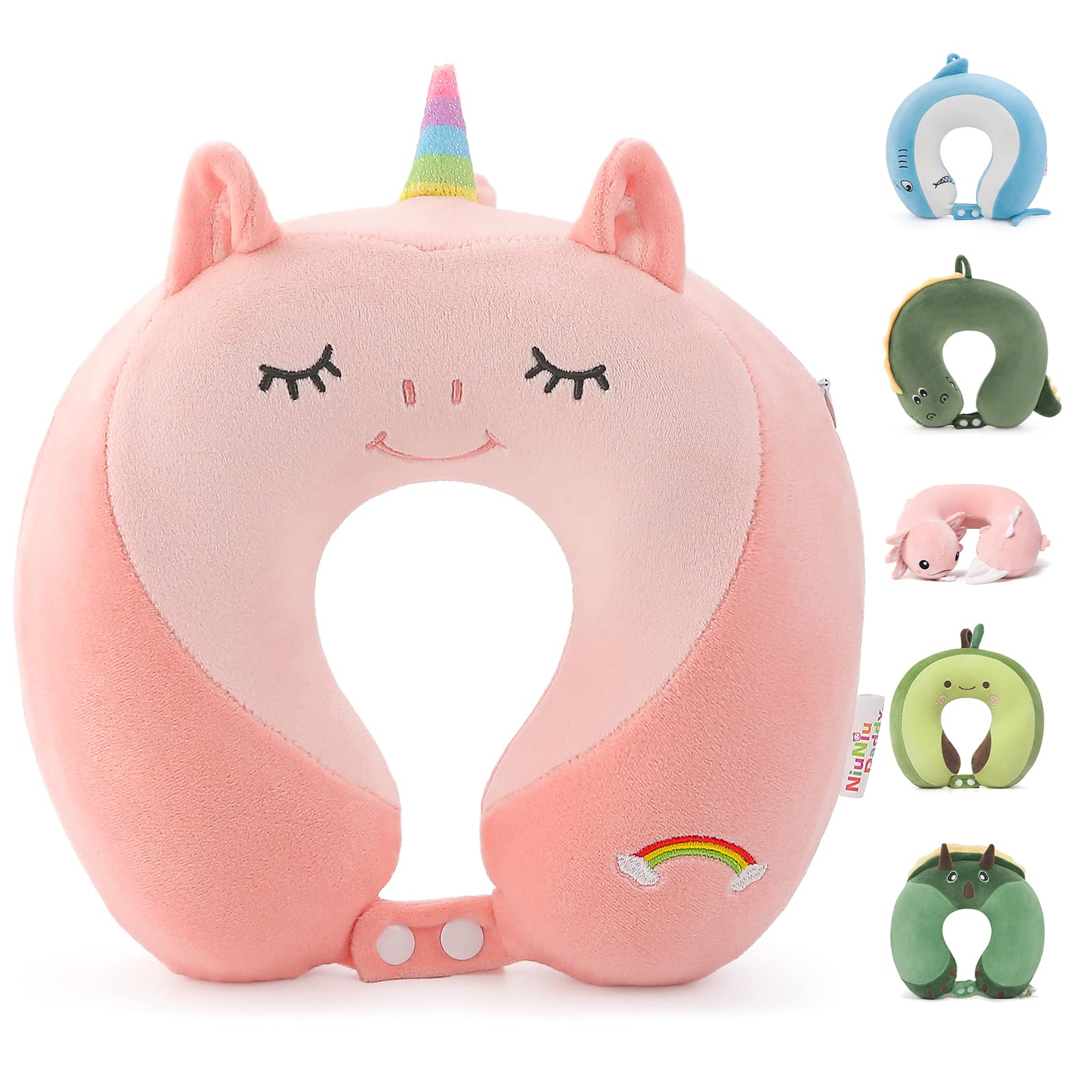 Niuniu Daddy Almohadas de viaje de unicornio para niños