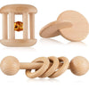 3 piezas de sonajero de madera, campanas
