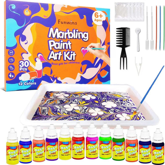 Pintura de mármol de agua para niños, suministros de arte