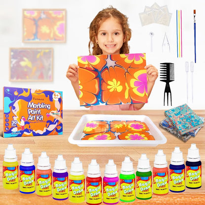 Pintura de mármol de agua para niños, suministros de arte