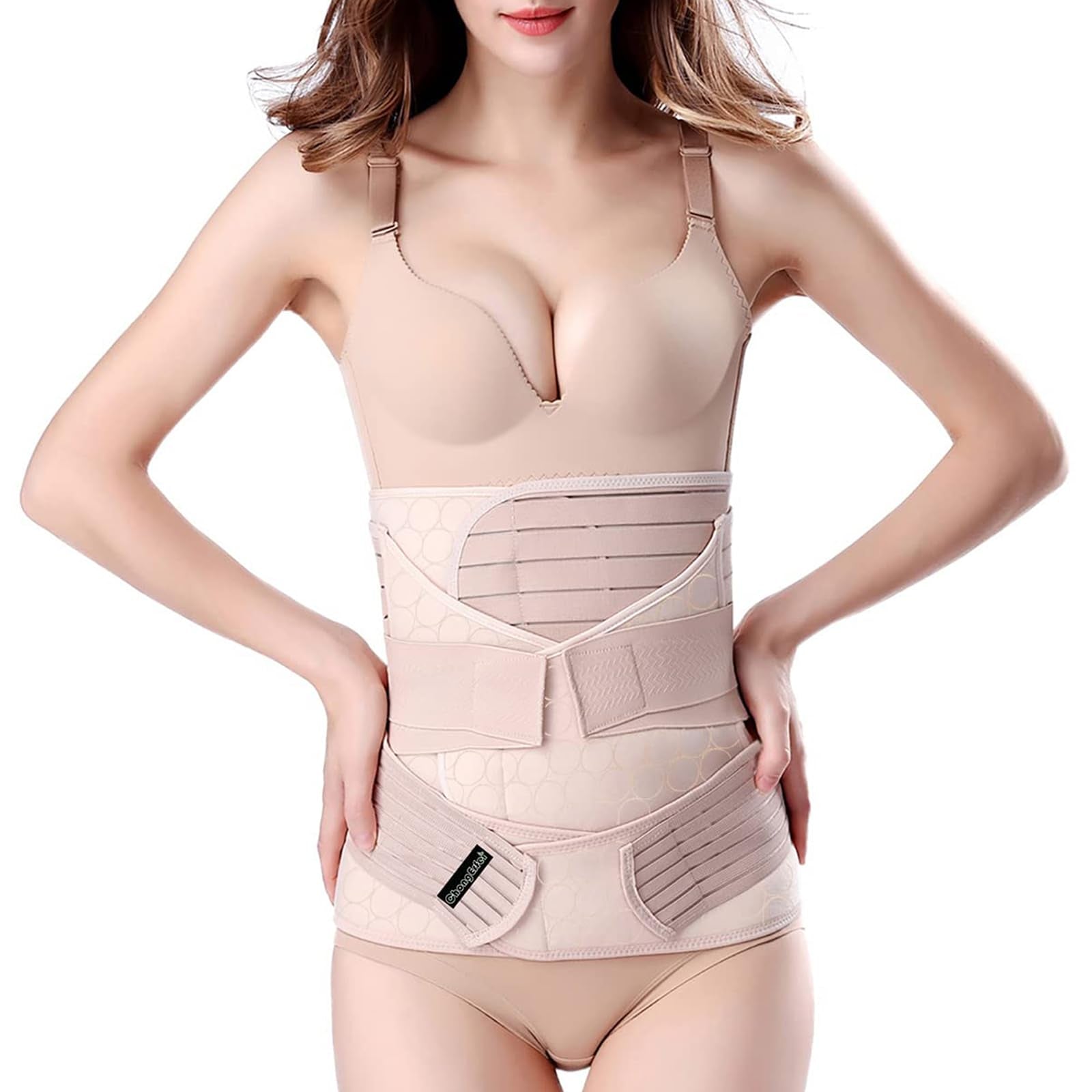 ChongErfei 3 en 1 soporte posparto recuperación cintura envolvente para el vientre, XL