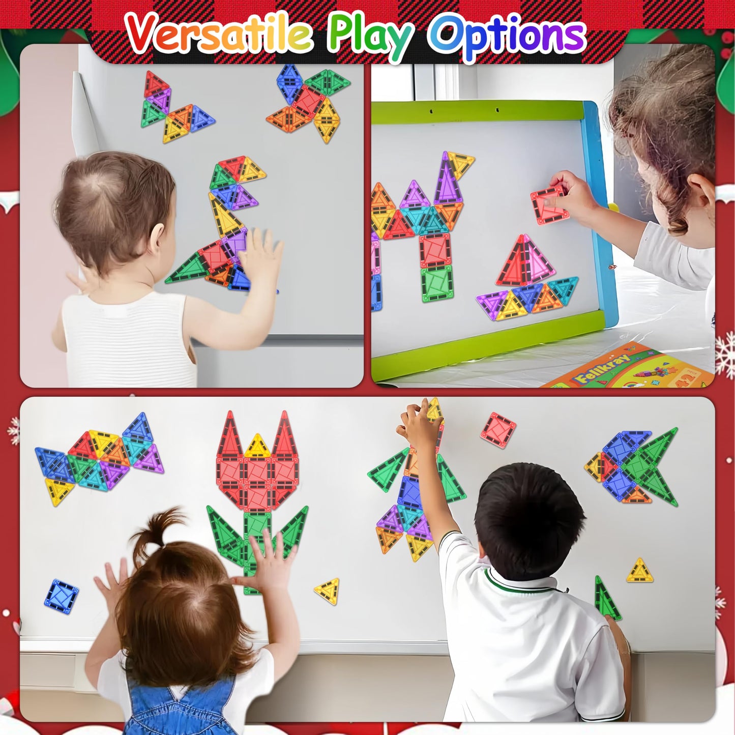 Juego de 42 piezas de azulejos magnéticos para niños, minibloques de construcción