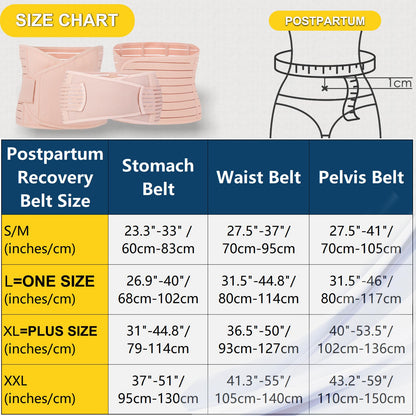 ChongErfei 3 en 1 soporte posparto recuperación cintura envolvente para el vientre, XL