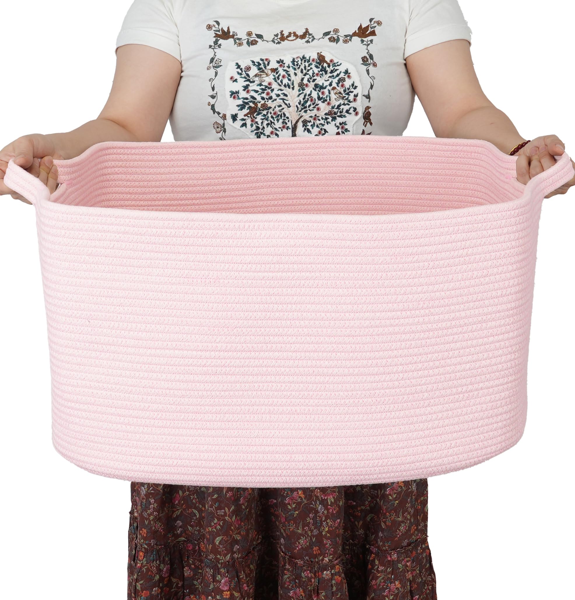 Cesta rectangular grande para mantas, 22 x 17 x 12 pulgadas