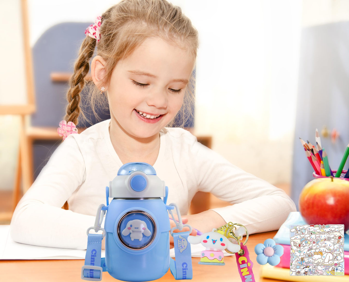 Botella de agua kawaii para agua caliente o fría