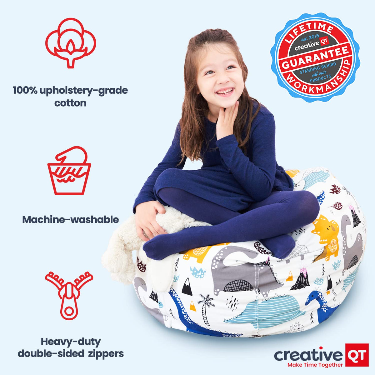 Puf de almacenamiento de animales de peluche Stuff 'n Sit extra grande