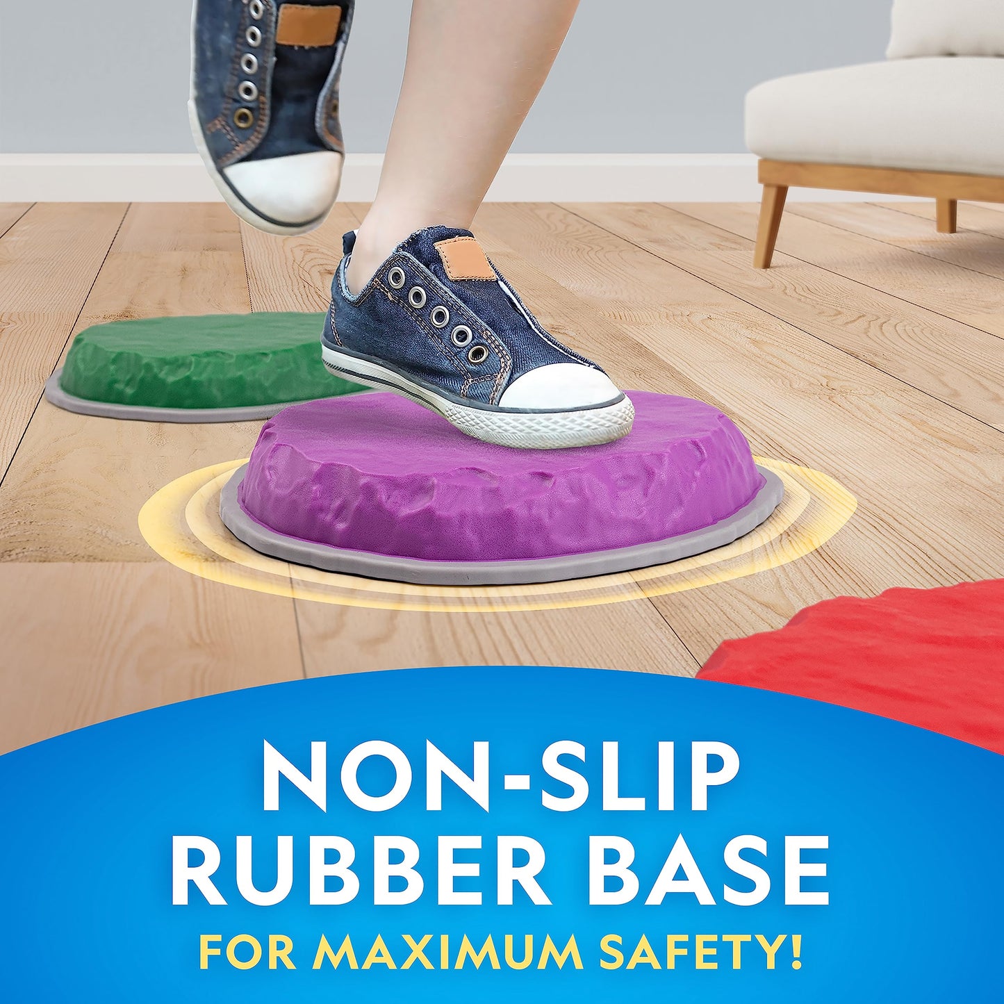 NATIONAL GEOGRAPHIC - Piedras antideslizantes duraderas que fomentan el equilibrio de los niños pequeños y las habilidades motoras brutas