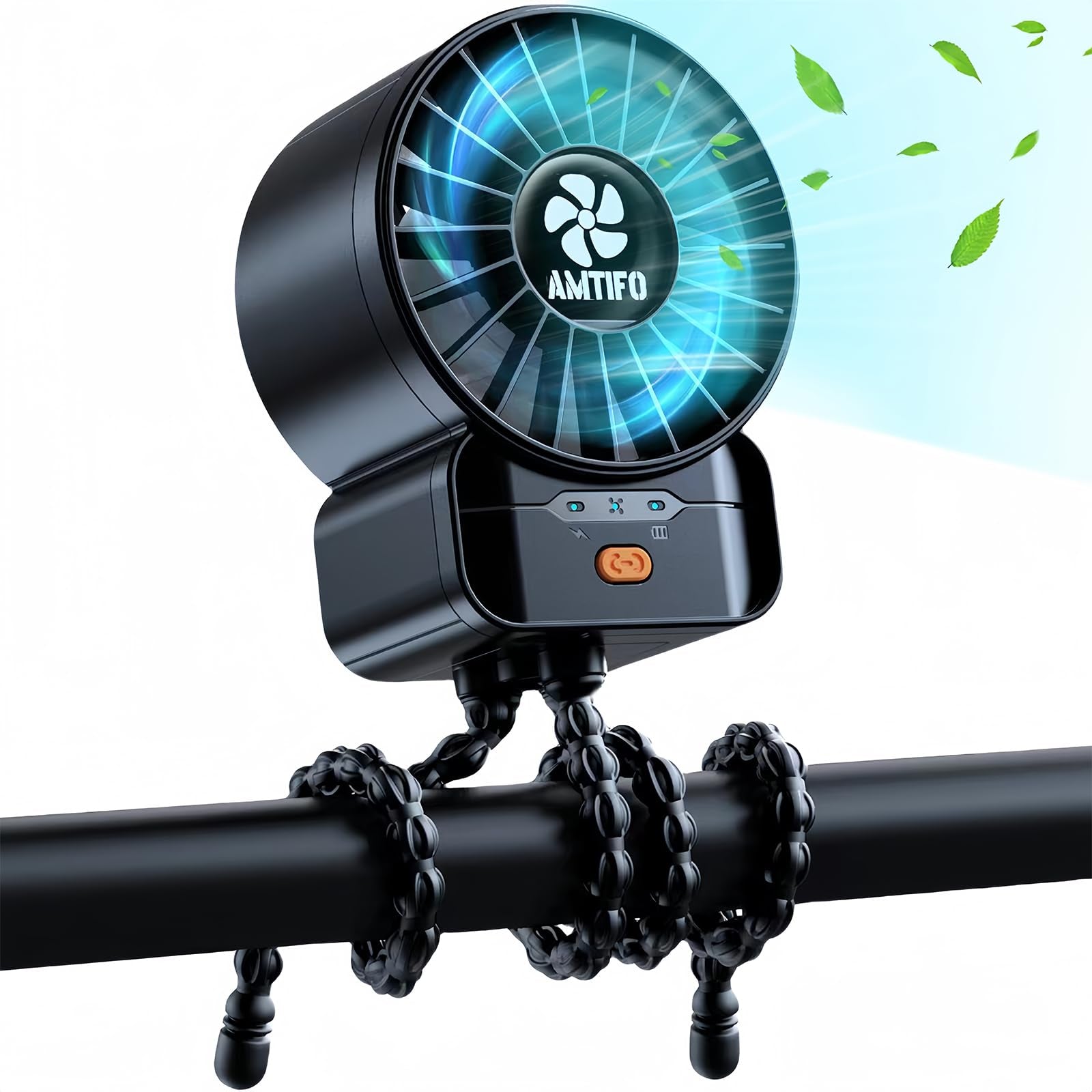 AMTIFO Ventilador portátil para cochecito – Ventilador USB recargable de 4 velocidades