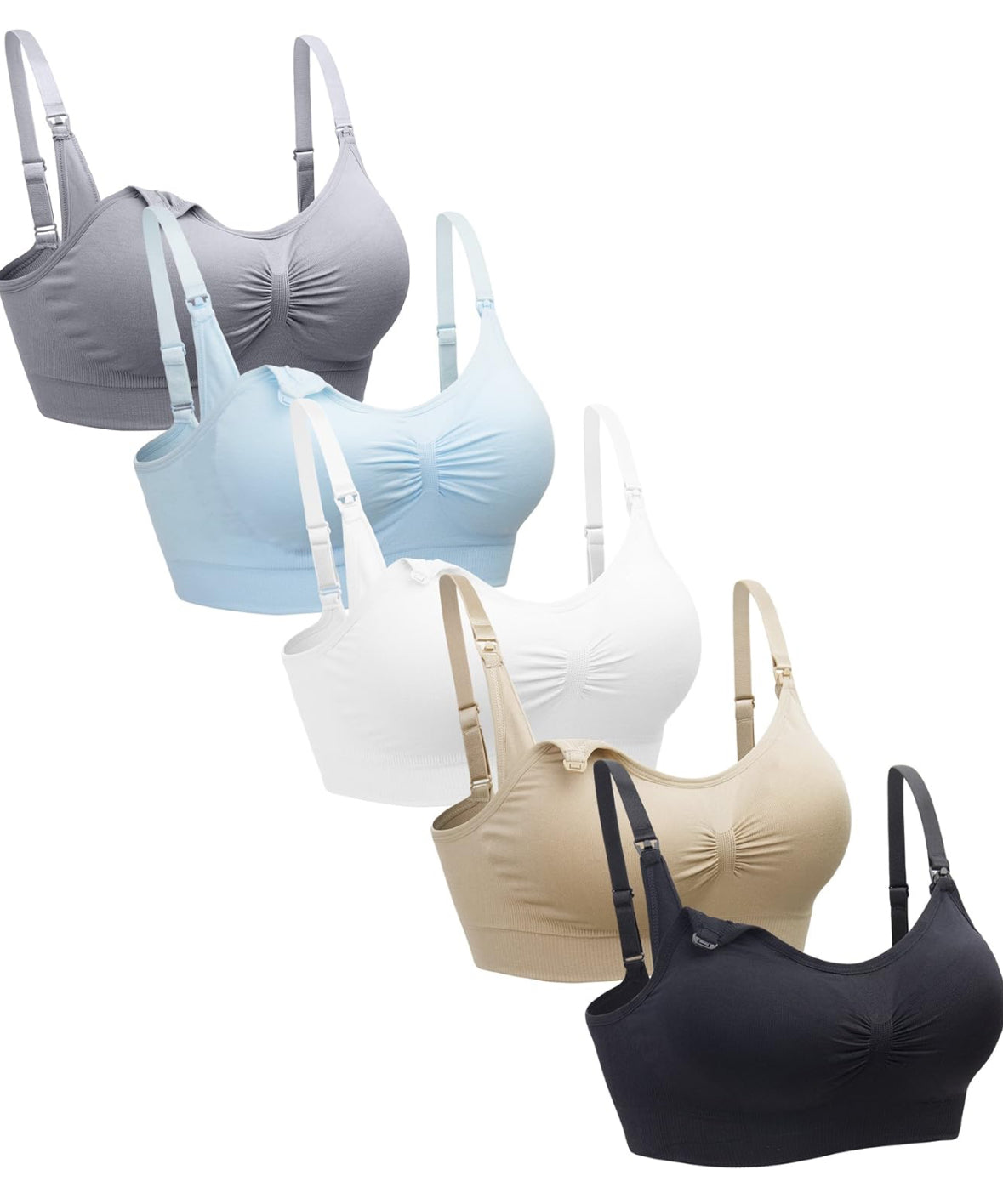 Suekaphin 5PACK- Sujetadores de lactancia, Talla L