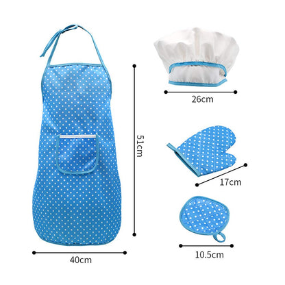 Juego de cocina y horneado para niños 18 PCS con delantal chef, no incluye sombrero