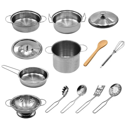 Juego de cocina y horneado para niños 18 PCS con delantal chef, no incluye sombrero