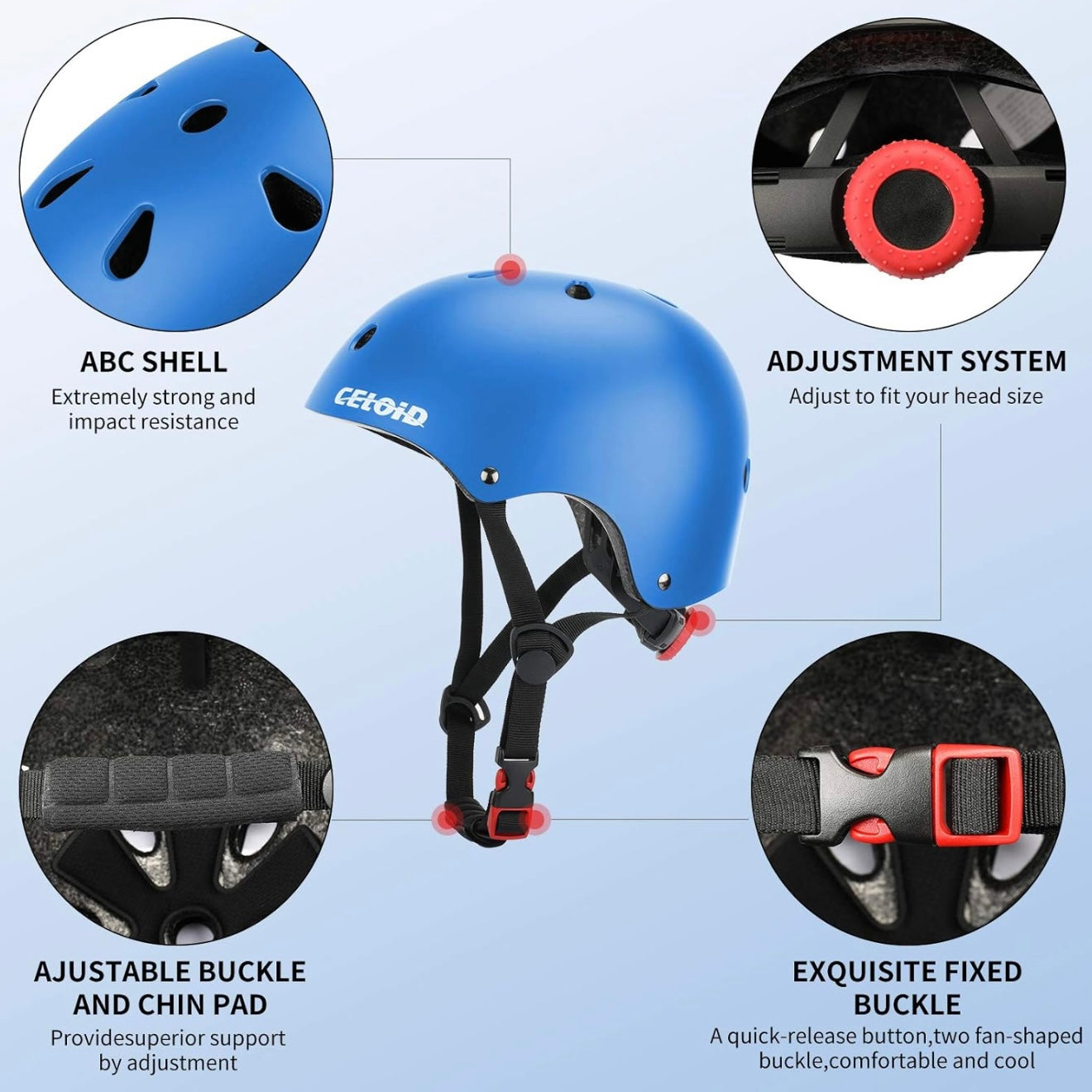 Casco para niños talla S en azul