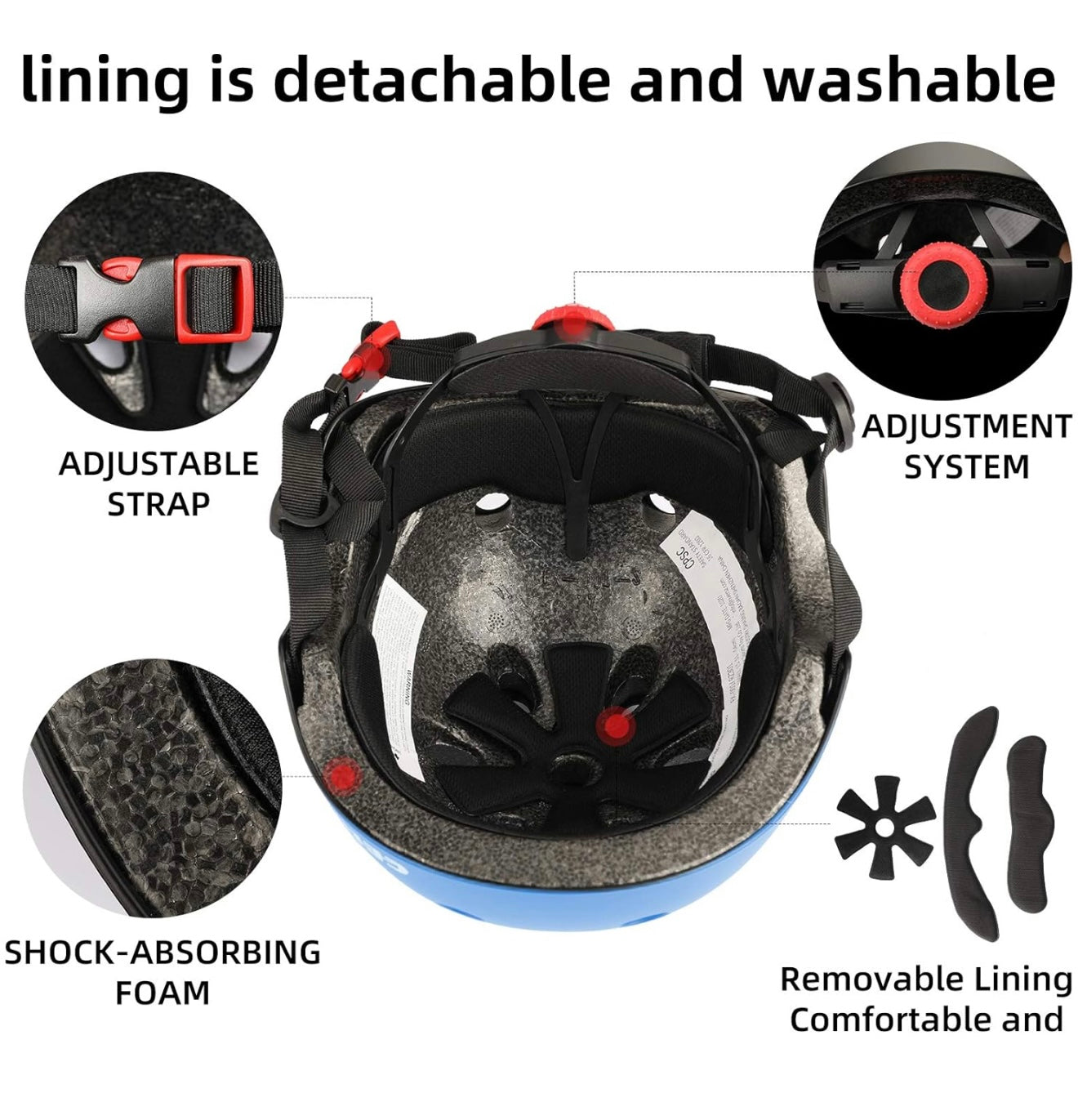 Casco para niños talla S en azul