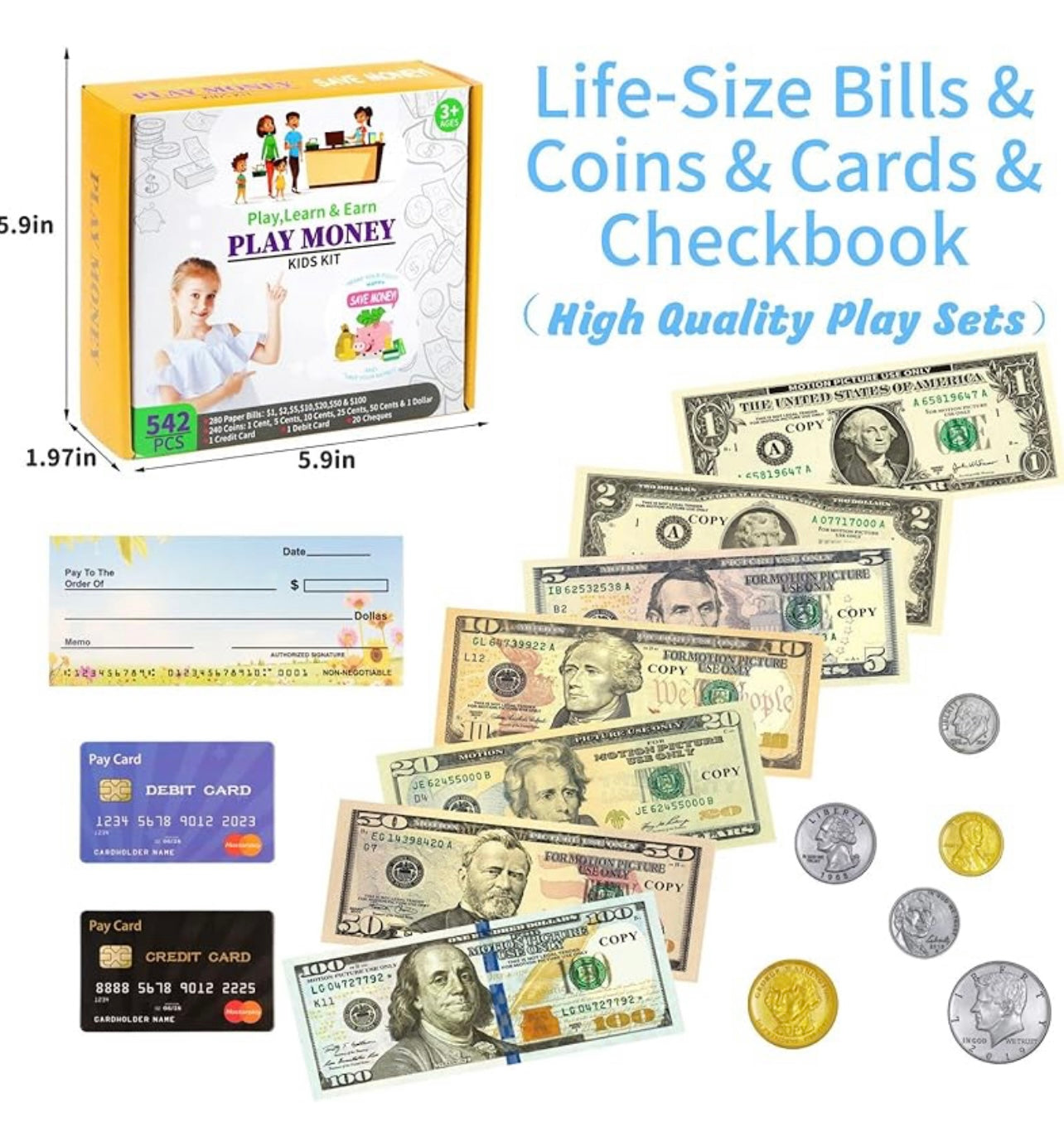 Powza Juego de 542 piezas de enseñanza de matemáticas