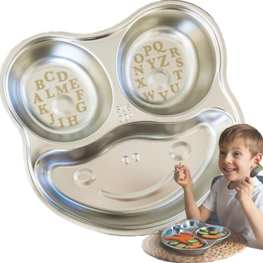 Plato de acero inoxidable para niños