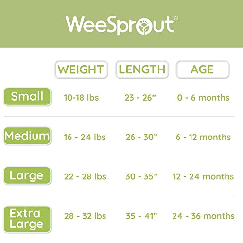 Saco de dormir para bebé WeeSprout, algodón orgánico, 12-24 meses
