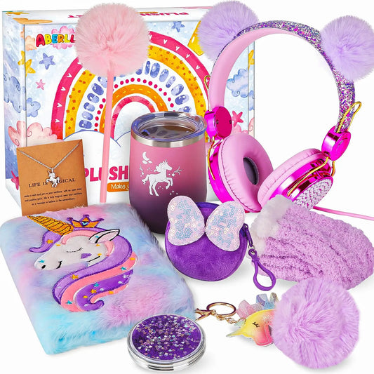 Set de regalo de unicornio Aberlls para niñas de 5 a 10+ años con accesorios