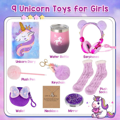 Set de regalo de unicornio Aberlls para niñas de 5 a 10+ años con accesorios