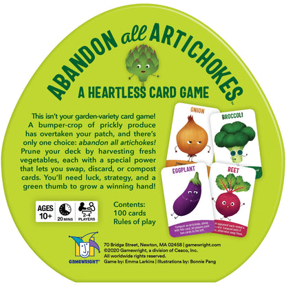 Gamewright - Abandona todas las alcachofas - Un juego de cartas sin corazón, verde