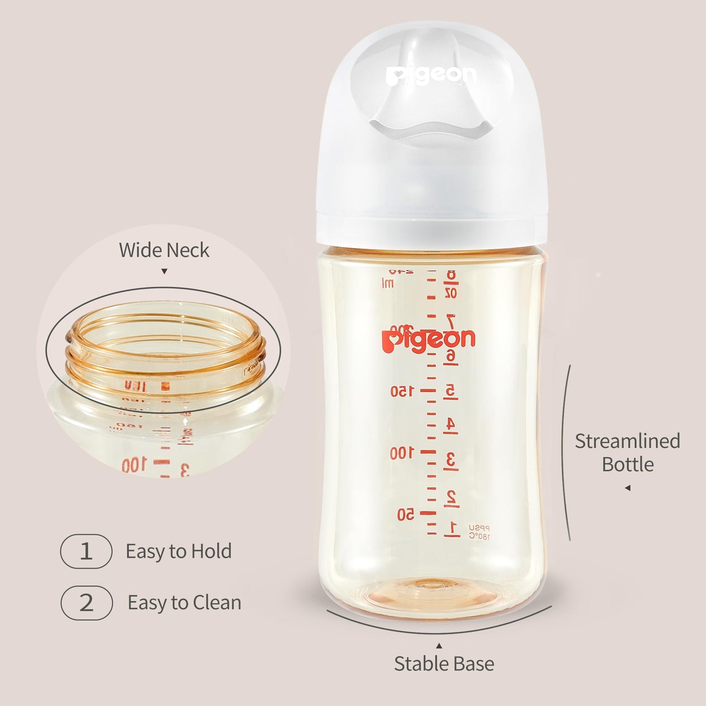 Pigeon PPSU Biberón de lactancia de cuello ancho 8oz
