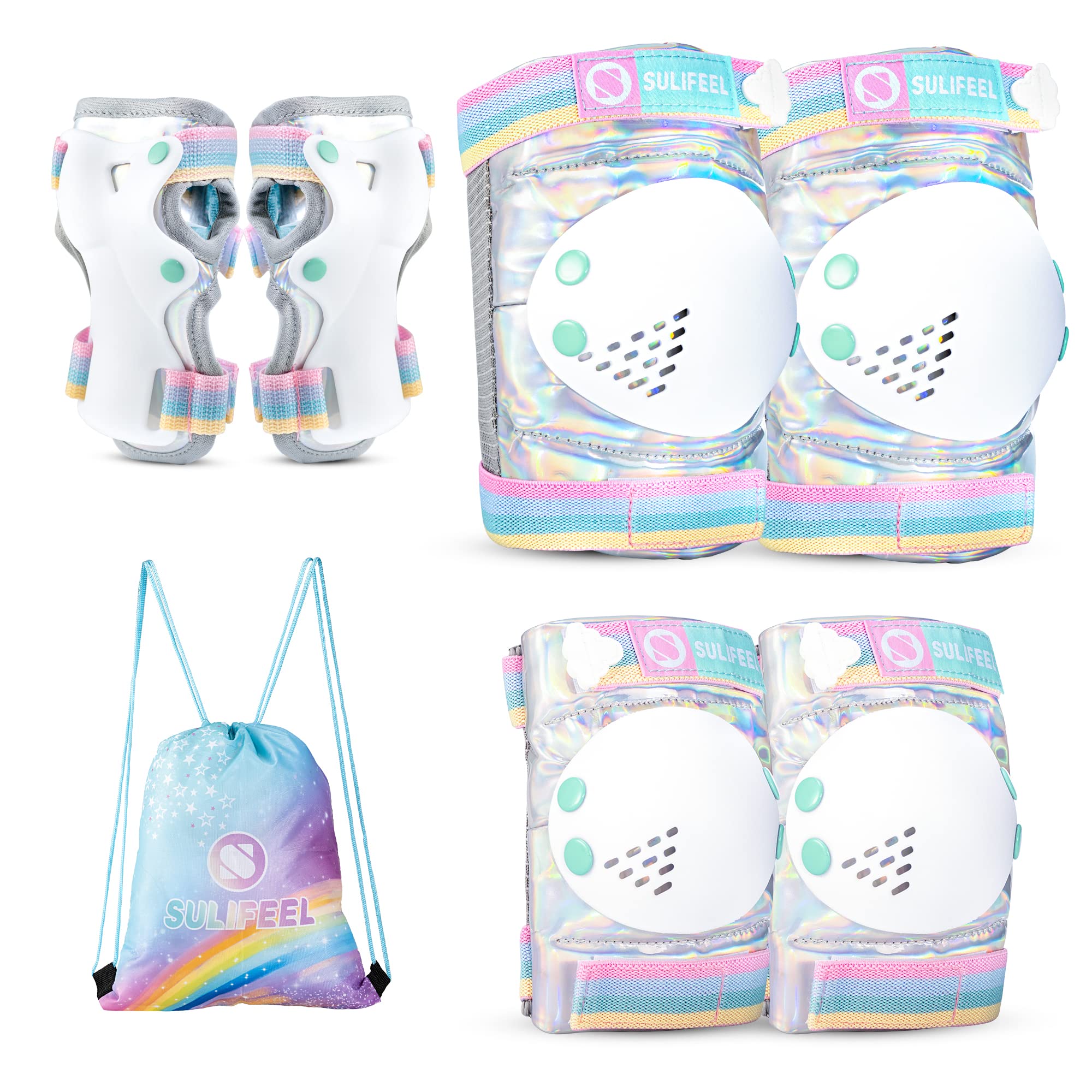 Rodilleras de unicornio arcoíris