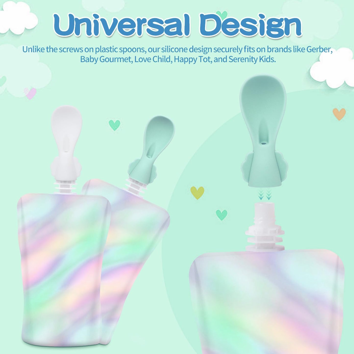 Juego de cucharas de silicona multiusos para bebé