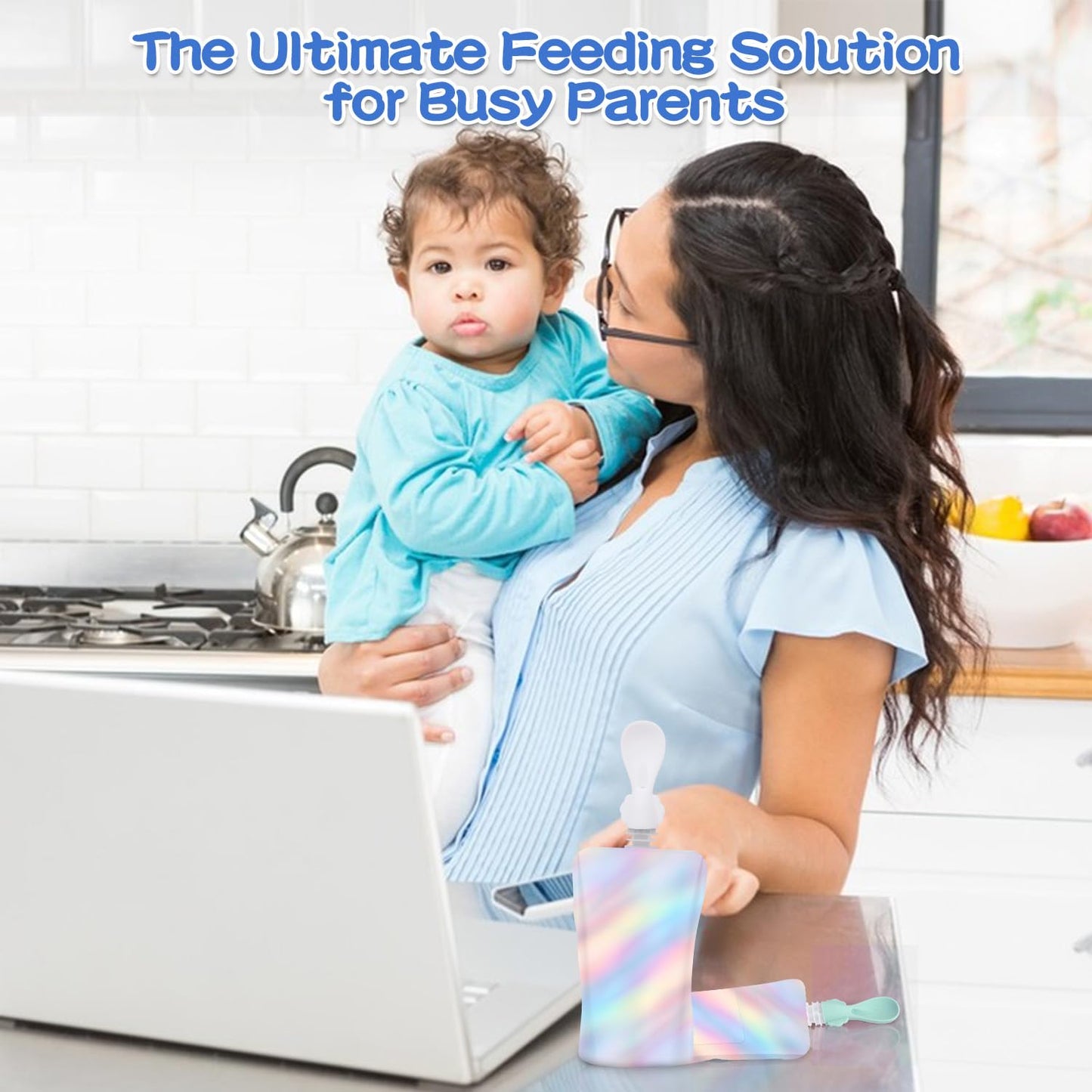 Juego de cucharas de silicona multiusos para bebé