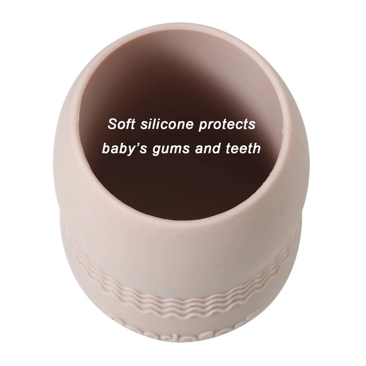 PandaEar Paquete de 2 vasos de entrenamiento de silicona 100% pequeña para bebés y niños pequeños, 3.5 onzas (rosa/gris)