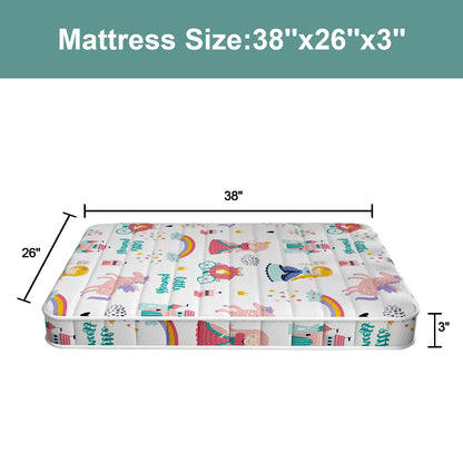 Colchón miniatura para cuna de 3 pulgadas, 38 x 26 pulgadas