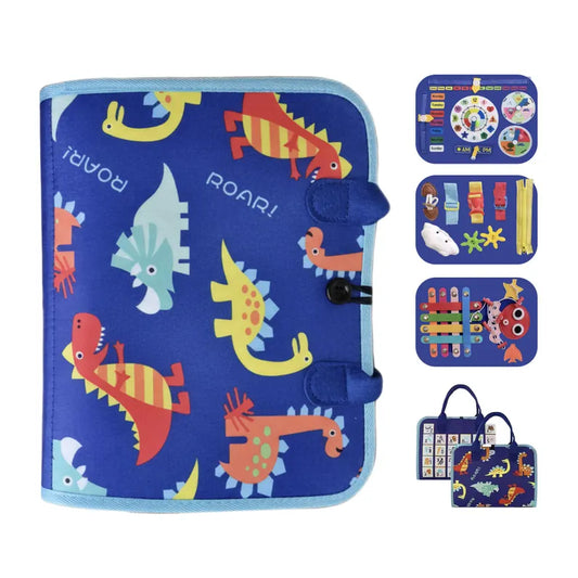 Tablero de actividades Montessori, juguete para niños pequeños, niño, dinosaurio
