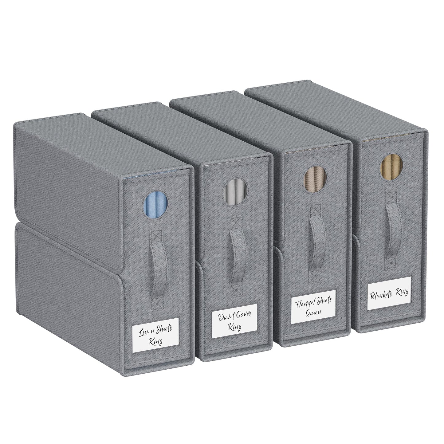 TRZZ Paquete de 4 organizadores y almacenamiento de sábanas
