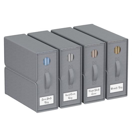 TRZZ Paquete de 4 organizadores y almacenamiento de sábanas