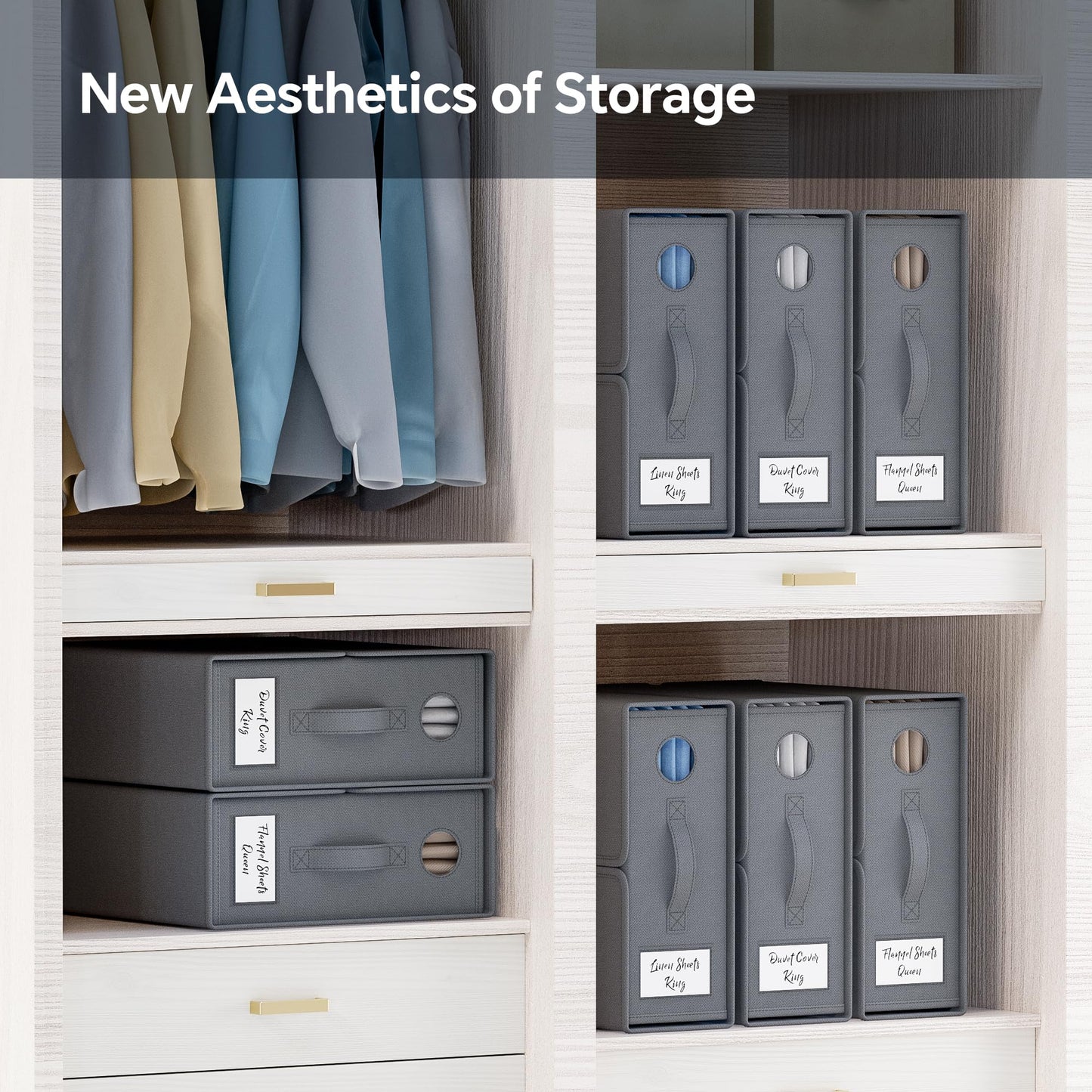 TRZZ Paquete de 4 organizadores y almacenamiento de sábanas