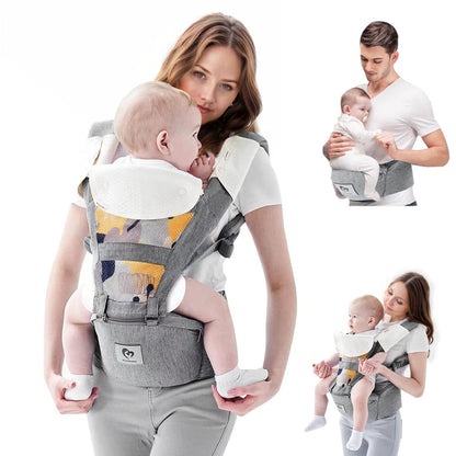 Portabebés multifuncional Bellababy con asiento de cadera (posición ergonómica en M) para bebés de 3 a 36 meses