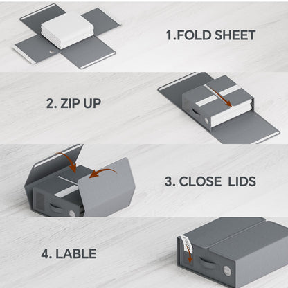 TRZZ Paquete de 4 organizadores y almacenamiento de sábanas