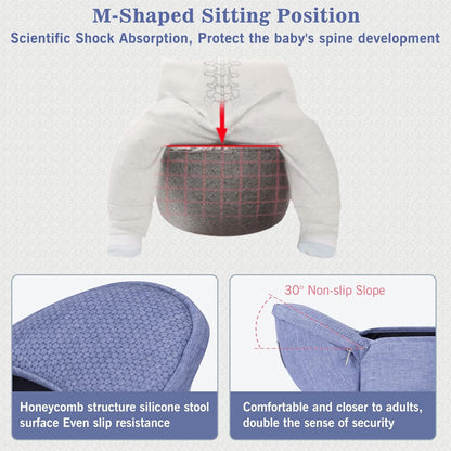 Portabebés multifuncional Bellababy con asiento de cadera (posición ergonómica en M) para bebés de 3 a 36 meses