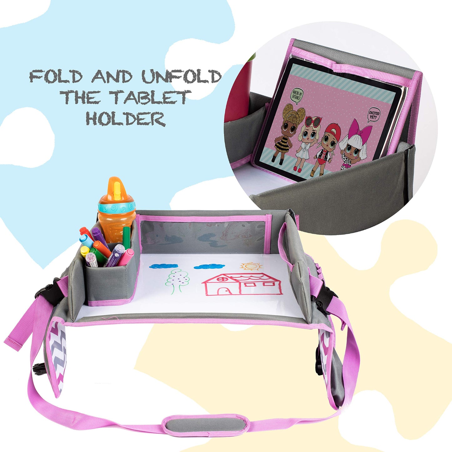 Bandeja de viaje para silla de coche infantil