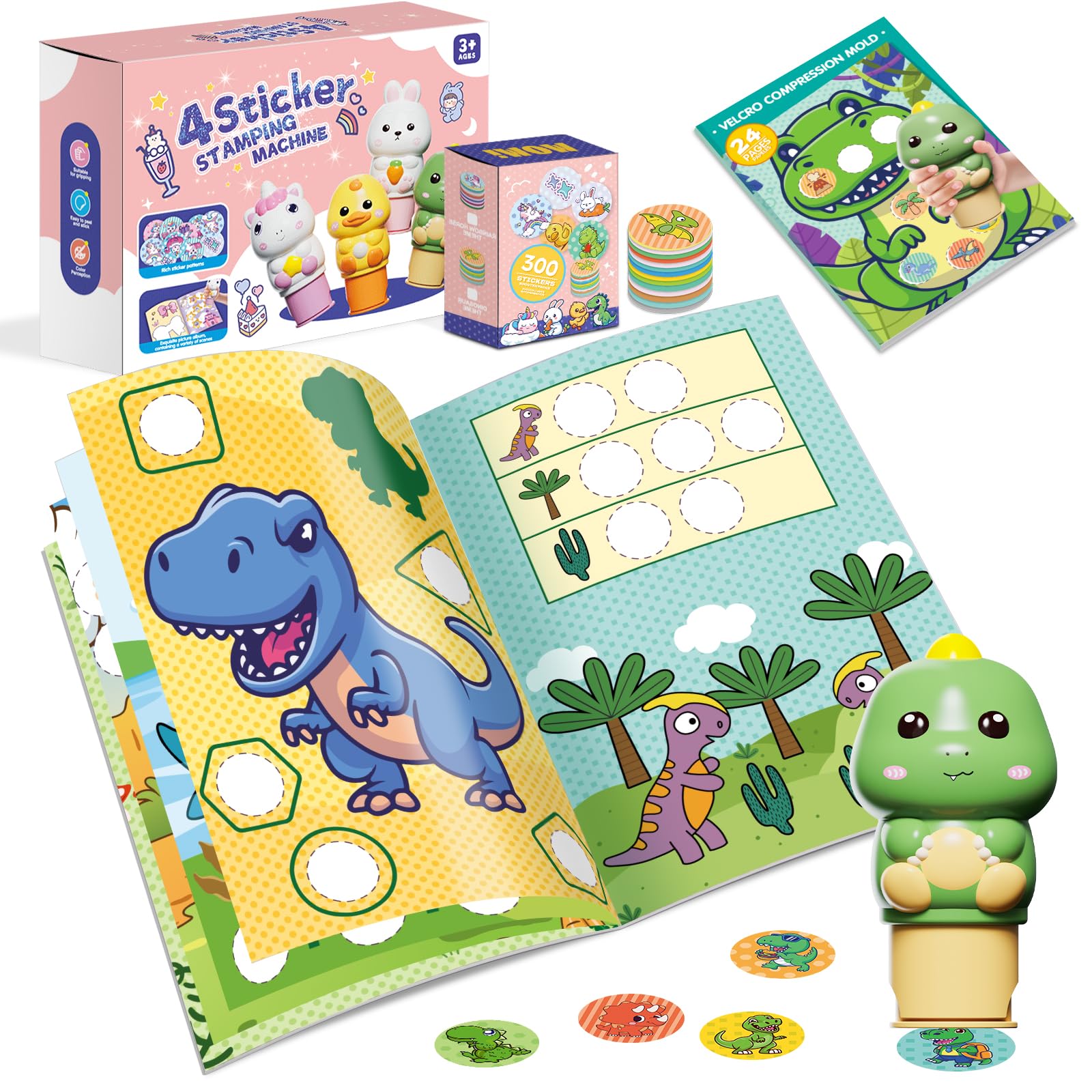 Cuaderno de Actividades de 24 Páginas | Estampador de Pegatinas | con 300 Pegatinas