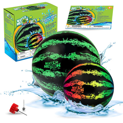 Watermelon Ball Juguetes de piscina para adultos y familia – Paquete de 2 unidades de 6 1/2 pulgadas y 9 pulgadas