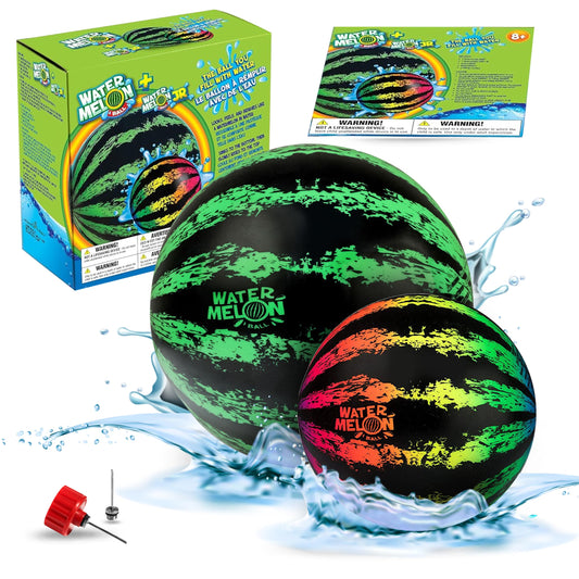 Watermelon Ball Juguetes de piscina para adultos y familia – Paquete de 2 unidades de 6 1/2 pulgadas y 9 pulgadas