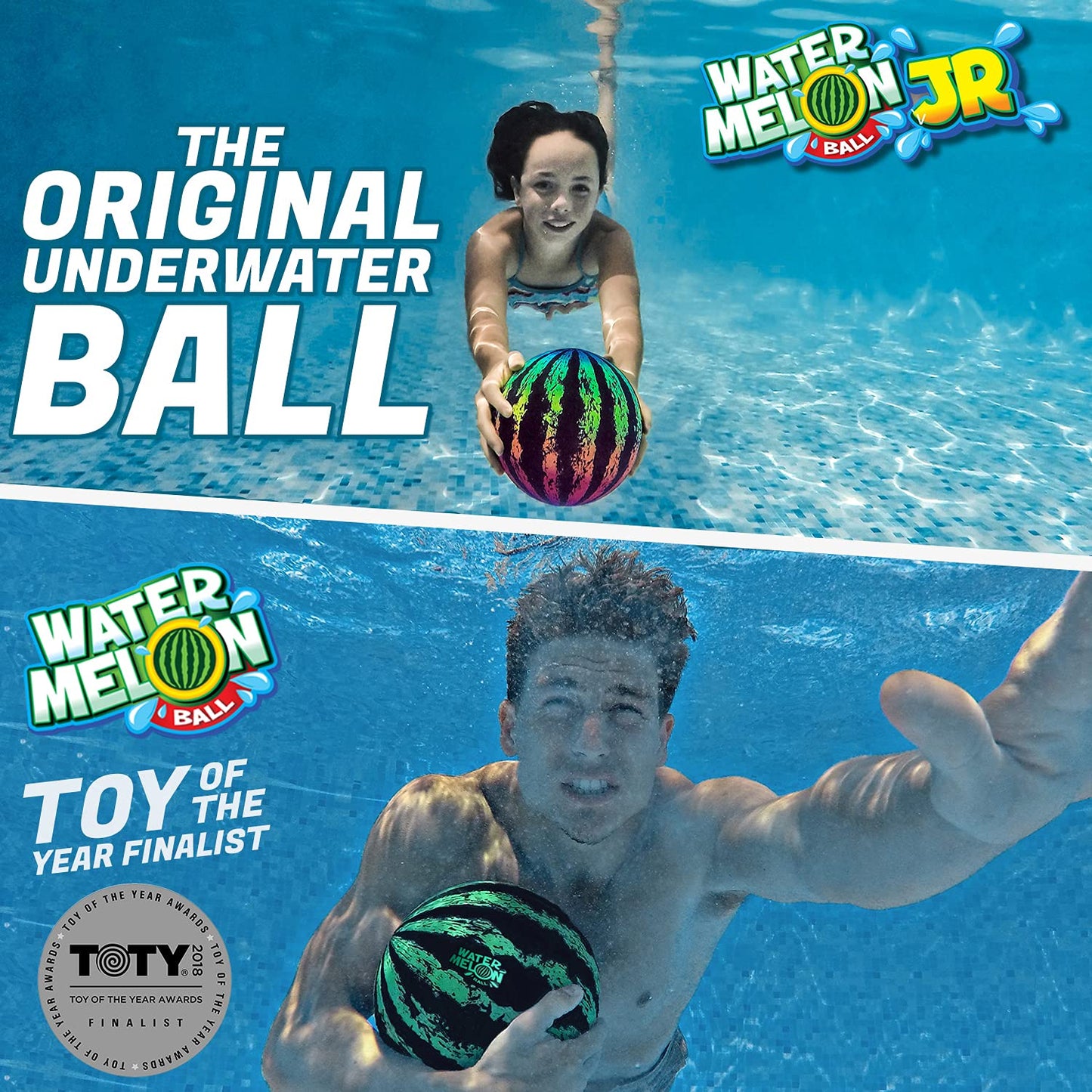 Watermelon Ball Juguetes de piscina para adultos y familia – Paquete de 2 unidades de 6 1/2 pulgadas y 9 pulgadas