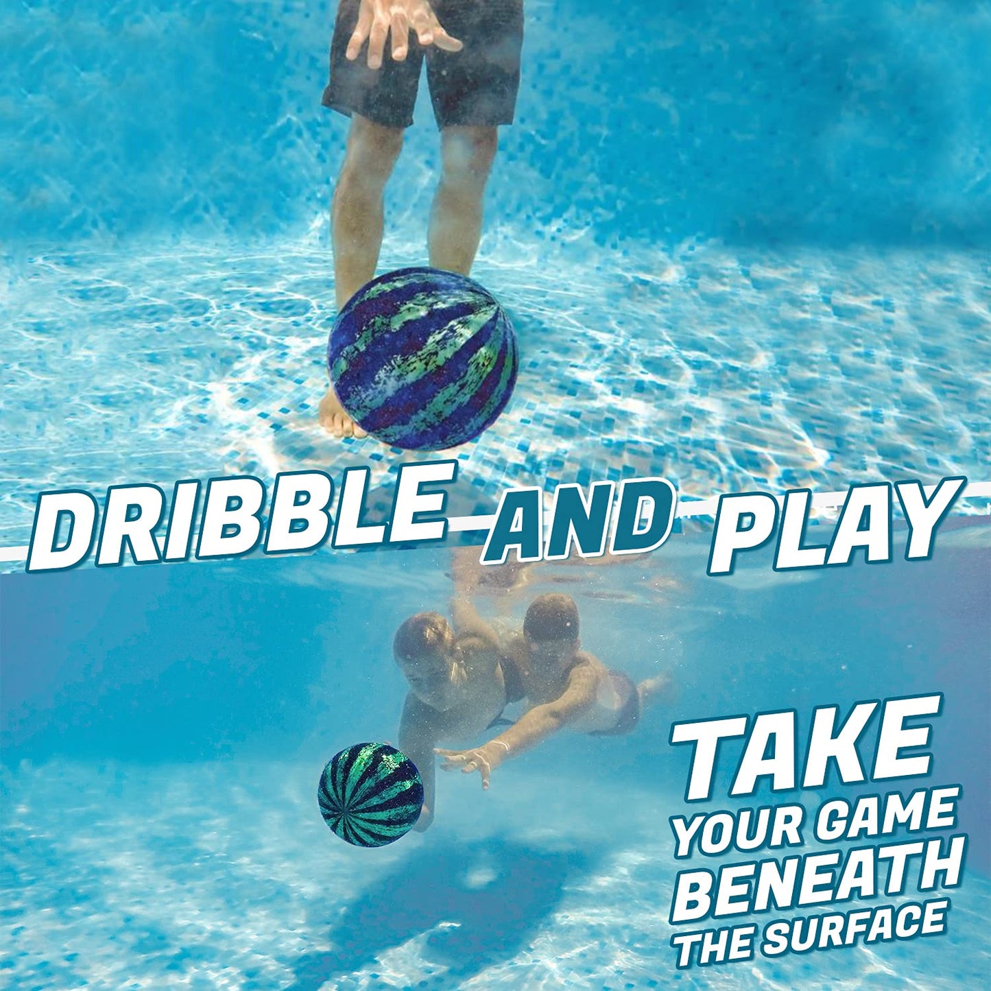 Watermelon Ball Juguetes de piscina para adultos y familia – Paquete de 2 unidades de 6 1/2 pulgadas y 9 pulgadas