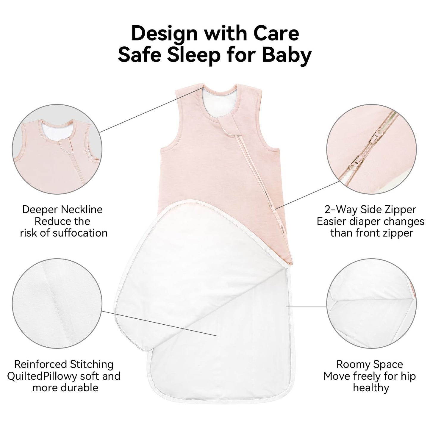 BubblePanda - Saco de dormir de bambú para bebés de 12-18meses, 0.5 tog