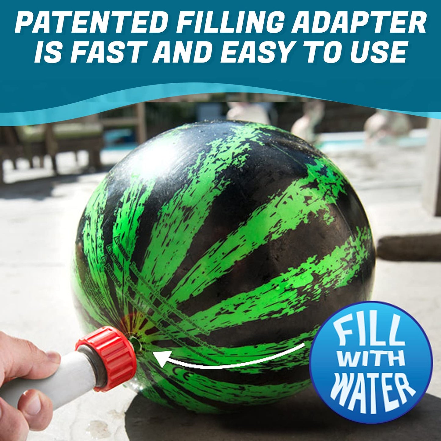 Watermelon Ball Juguetes de piscina para adultos y familia – Paquete de 2 unidades de 6 1/2 pulgadas y 9 pulgadas